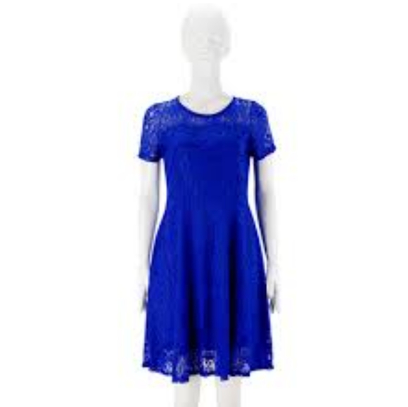 Royal Blue Lace Ladies Dress Sz PL NEW - Picture 2 of 5